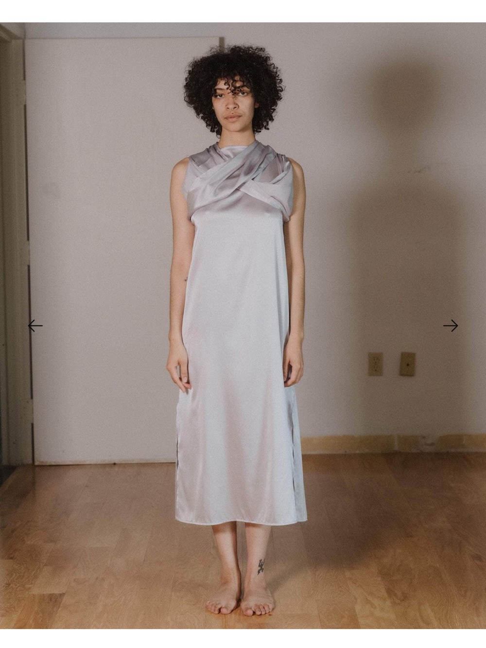 Baserange City Long Sleeve Dress - Silk Satin - Picture 3 of 13